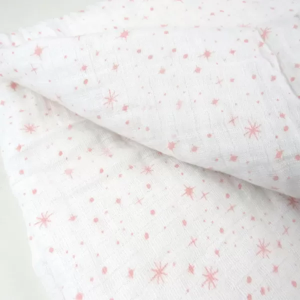HonestBaby 3Pack Organic Cotton Swaddle Blankets Bright White One SizeTwinkle Star Pink