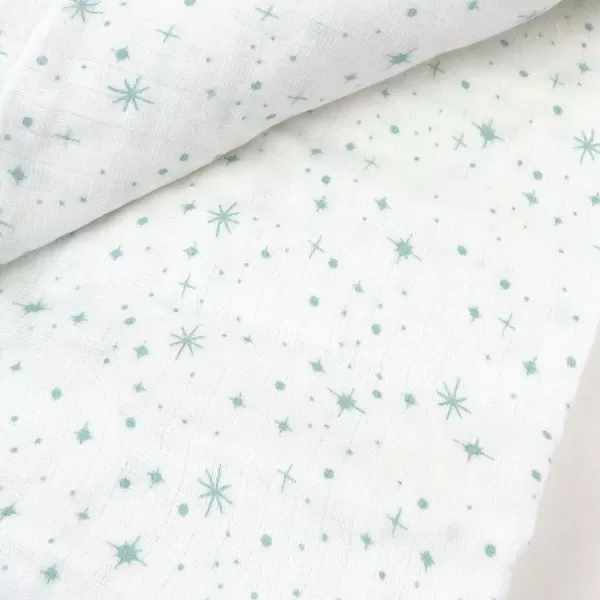 HonestBaby 3Pack Organic Cotton Swaddle Blankets Bright White One SizeTwinkle Star Sage