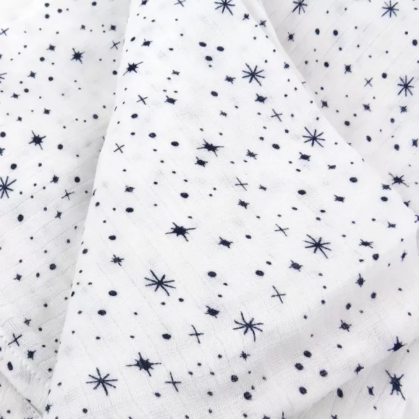 HonestBaby 3Pack Organic Cotton Swaddle Blankets Bright White One SizeTwinkle Star WhiteNavy