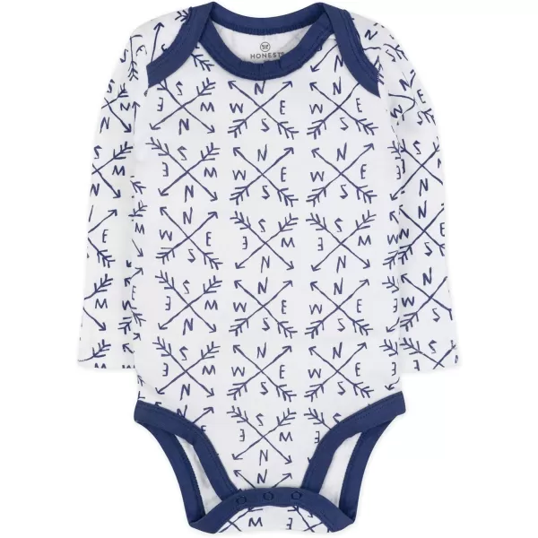 HonestBaby Baby Boys 5pack Long Sleeve Bodysuits Onepiece 100 Organic Cotton for Infant Baby Boys Unisex5pack Dots  Dashes