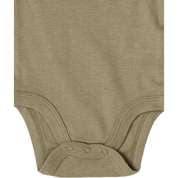 HonestBaby Baby Boys 5pack Long Sleeve Bodysuits Onepiece 100 Organic Cotton for Infant Baby Boys Unisex5pack Earthy Blues