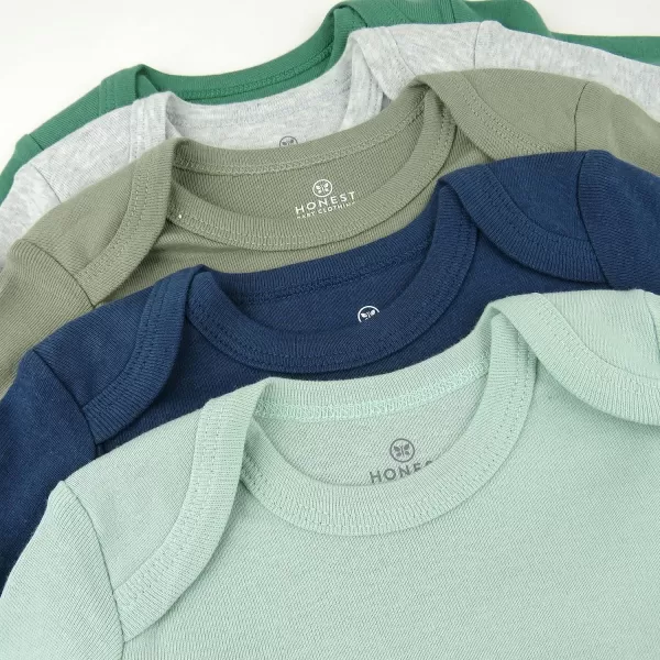 HonestBaby Baby Boys 5pack Long Sleeve Bodysuits Onepiece 100 Organic Cotton for Infant Baby Boys Unisex5pack Good Natured
