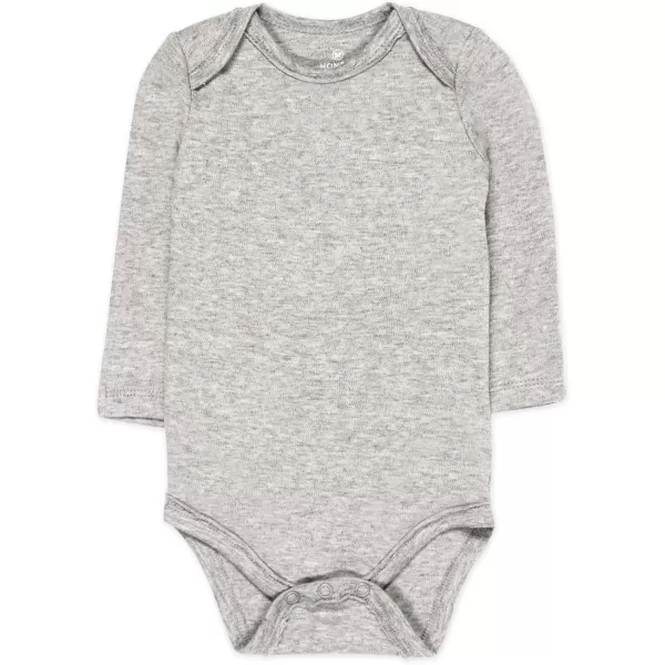 HonestBaby Baby Boys 5pack Long Sleeve Bodysuits Onepiece 100 Organic Cotton for Infant Baby Boys Unisex5pack Gray Ombre