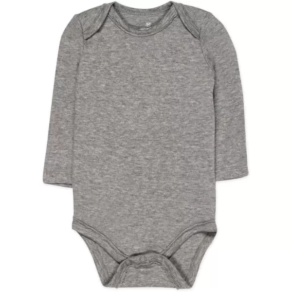 HonestBaby Baby Boys 5pack Long Sleeve Bodysuits Onepiece 100 Organic Cotton for Infant Baby Boys Unisex5pack Gray Ombre