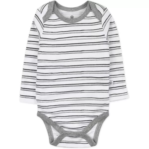HonestBaby Baby Boys 5pack Long Sleeve Bodysuits Onepiece 100 Organic Cotton for Infant Baby Boys Unisex5pack Pattern Play