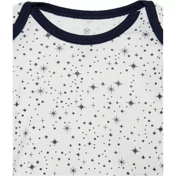 HonestBaby Baby Boys 5pack Long Sleeve Bodysuits Onepiece 100 Organic Cotton for Infant Baby Boys Unisex5pack Twinkle Star Navy