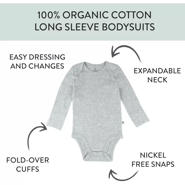HonestBaby Baby Boys 5pack Long Sleeve Bodysuits Onepiece 100 Organic Cotton for Infant Baby Boys UnisexNatural Ombre