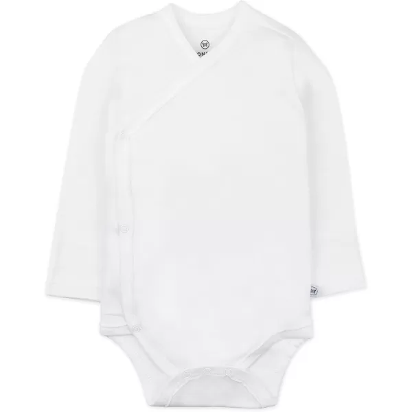 HonestBaby Baby Long Sleeve SideSnap Organic Cotton Kimono Bodysuits 3 PackCompass Blue