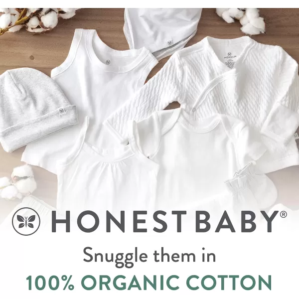 HonestBaby Baby Long Sleeve SideSnap Organic Cotton Kimono Bodysuits 3 PackHonestly Pure White