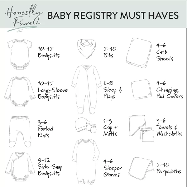 HonestBaby Baby Long Sleeve SideSnap Organic Cotton Kimono Bodysuits 3 PackHonestly Pure White