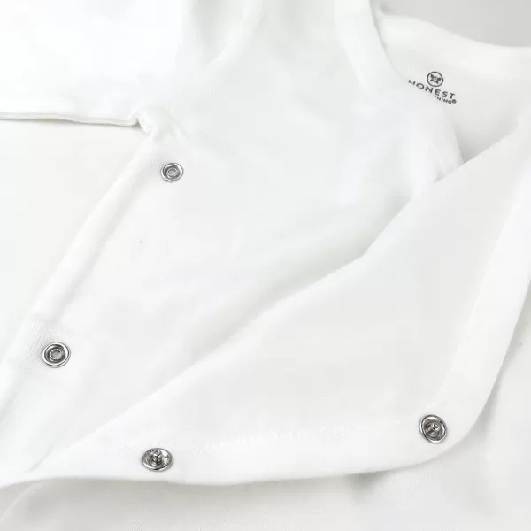 HonestBaby Baby Long Sleeve SideSnap Organic Cotton Kimono Bodysuits 3 PackHonestly Pure White