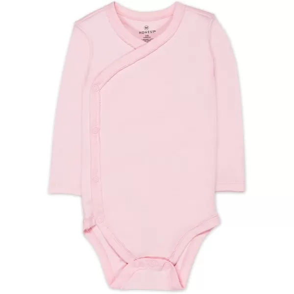 HonestBaby Baby Long Sleeve SideSnap Organic Cotton Kimono Bodysuits 3 PackLove Dot