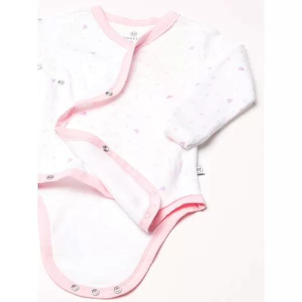 HonestBaby Baby Long Sleeve SideSnap Organic Cotton Kimono Bodysuits 3 PackLove Dot