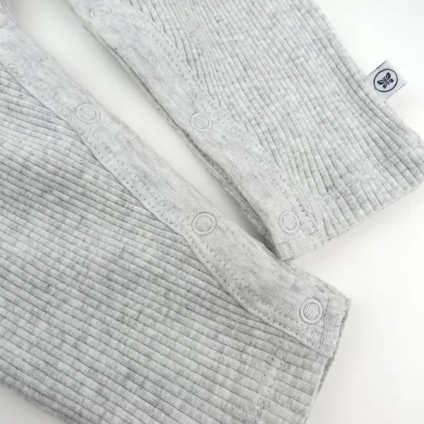 HonestBaby Baby OnePiece Jumpsuit Organic Cotton Romper Coverall SetsLight Gray Heather Set