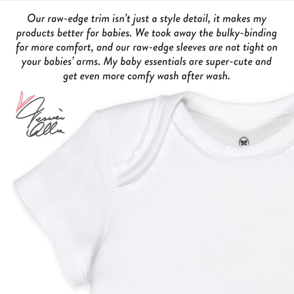 HonestBaby Baby Short Sleeve OnePiece 100 Organic Cotton Bodysuits 5 Pack5pack Bright White