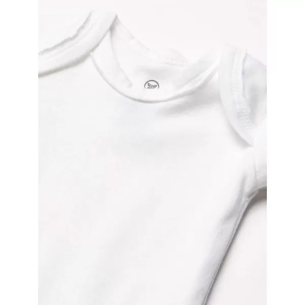 HonestBaby Baby Short Sleeve OnePiece 100 Organic Cotton Bodysuits 5 Pack5pack Bright White
