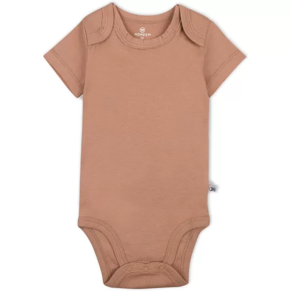 HonestBaby Baby Short Sleeve OnePiece 100 Organic Cotton Bodysuits 5 Pack5pack Earthy Blues