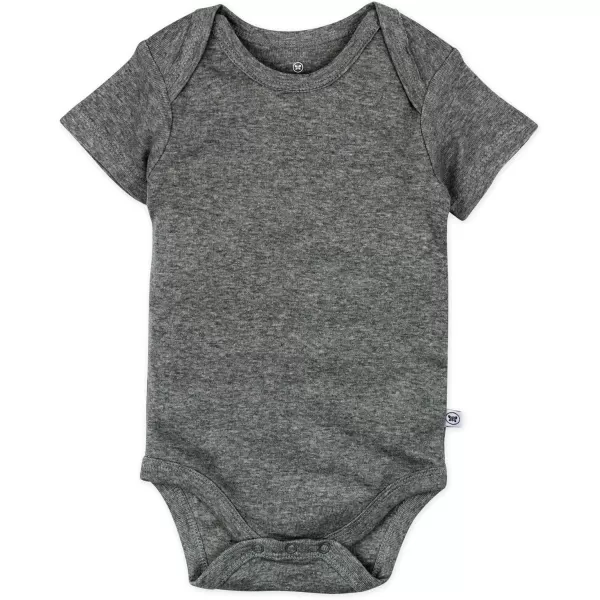 HonestBaby Baby Short Sleeve OnePiece 100 Organic Cotton Bodysuits 5 Pack5pack Gray Ombre