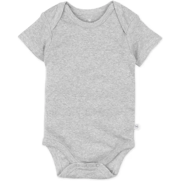 HonestBaby Baby Short Sleeve OnePiece 100 Organic Cotton Bodysuits 5 Pack5pack Gray Ombre