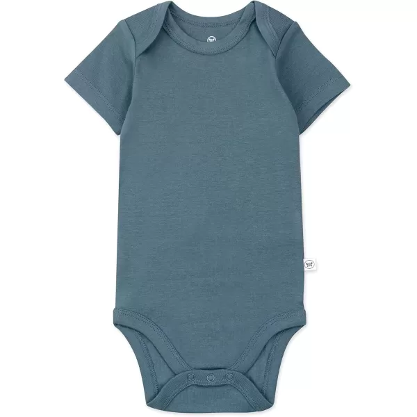 HonestBaby Baby Short Sleeve OnePiece 100 Organic Cotton Bodysuits 5 Pack5pack Morning Mountains