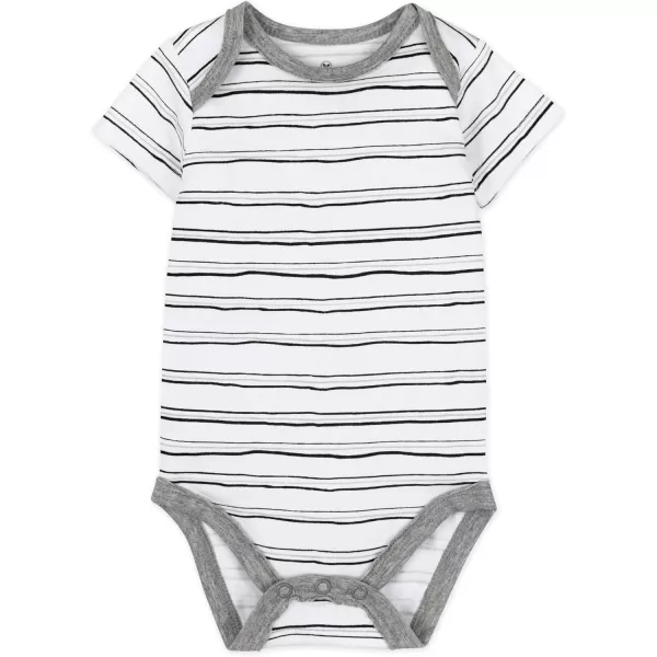 HonestBaby Baby Short Sleeve OnePiece 100 Organic Cotton Bodysuits 5 Pack5pack Pattern Play