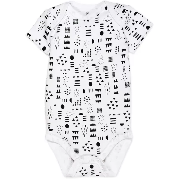 HonestBaby Baby Short Sleeve OnePiece 100 Organic Cotton Bodysuits 5 Pack5pack Pattern Play