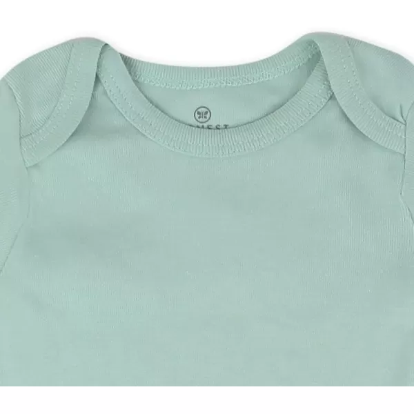 HonestBaby Baby Short Sleeve OnePiece 100 Organic Cotton Bodysuits 5 Pack5pack Sage Ombre