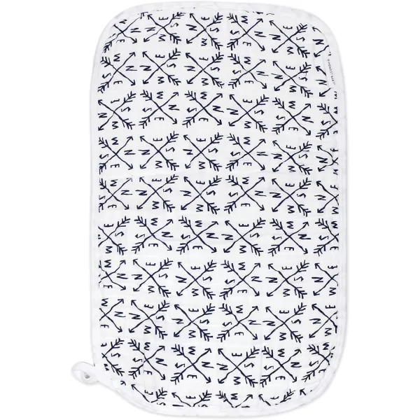 HonestBaby Unisex Baby Multipack Woven Burp Cloths Soft Absorbent MultiLayered 100 Organic Cotton4pack Compass