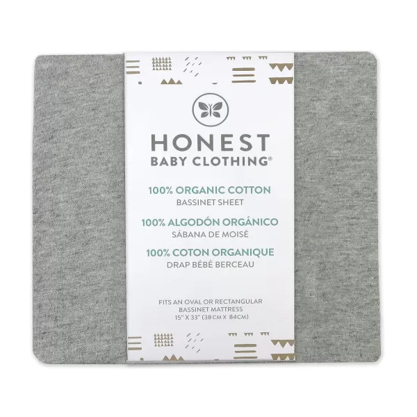 HonestBaby unisex baby 2Pack Organic Cotton Fitted Crib Sheets Wearable Blanket Bright White One SizeBassinet 1 Pack  Gray Heather