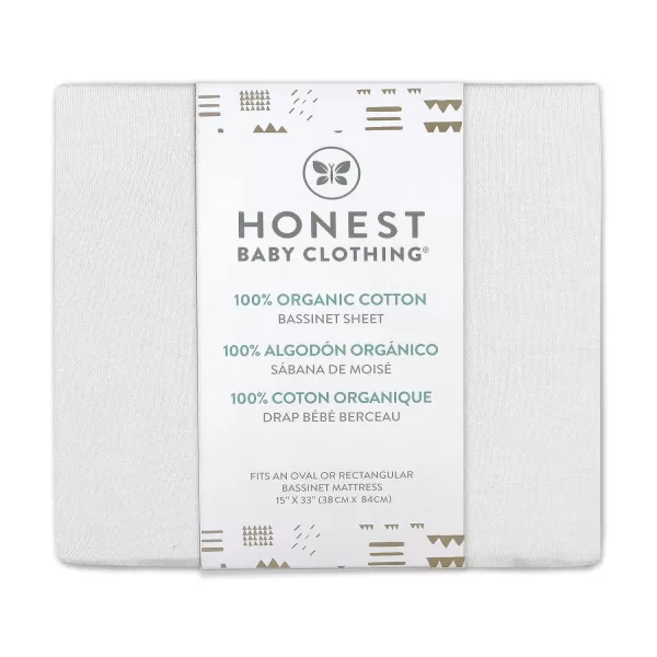 HonestBaby unisex baby 2Pack Organic Cotton Fitted Crib Sheets Wearable Blanket Bright White One SizeBassinet 1 Pack  White