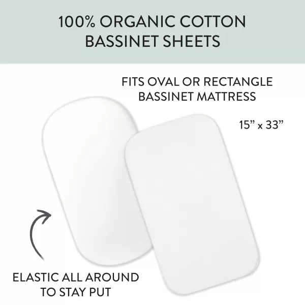 HonestBaby unisex baby 2Pack Organic Cotton Fitted Crib Sheets Wearable Blanket Bright White One SizeBassinet 2 Pack  Dark Navy