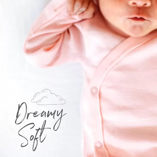 HonestBaby unisex baby 2Pack Organic Cotton Fitted Crib Sheets Wearable Blanket Bright White One SizeBassinet 2 Pack  Pink
