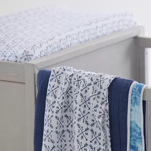 HonestBaby unisex baby 2Pack Organic Cotton Fitted Crib Sheets Wearable Blanket Bright White One SizeCrib Sheet  2pack  Compass