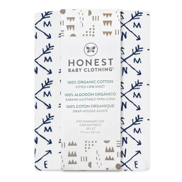 HonestBaby unisex baby 2Pack Organic Cotton Fitted Crib Sheets Wearable Blanket Bright White One SizeCrib Sheet  2pack  Compass
