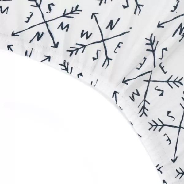 HonestBaby unisex baby 2Pack Organic Cotton Fitted Crib Sheets Wearable Blanket Bright White One SizeCrib Sheet  2pack  Compass