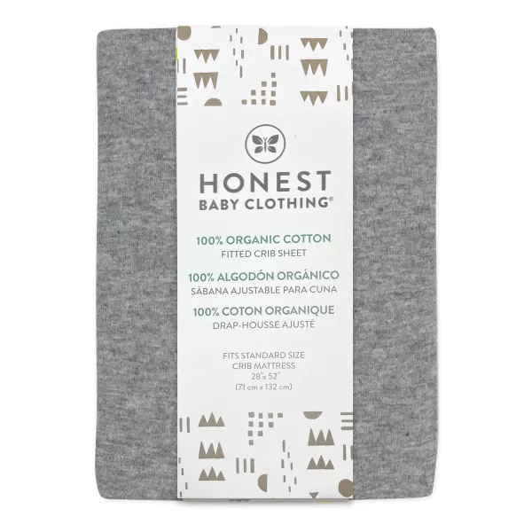 HonestBaby unisex baby 2Pack Organic Cotton Fitted Crib Sheets Wearable Blanket Bright White One SizeCrib Sheet  2pack  Heather Gray