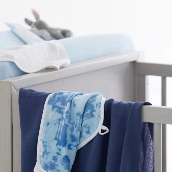 HonestBaby unisex baby 2Pack Organic Cotton Fitted Crib Sheets Wearable Blanket Bright White One SizeCrib Sheet  2pack  Light Blue