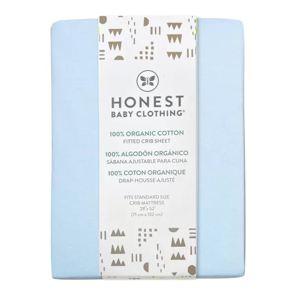 HonestBaby unisex baby 2Pack Organic Cotton Fitted Crib Sheets Wearable Blanket Bright White One SizeCrib Sheet  2pack  Light Blue