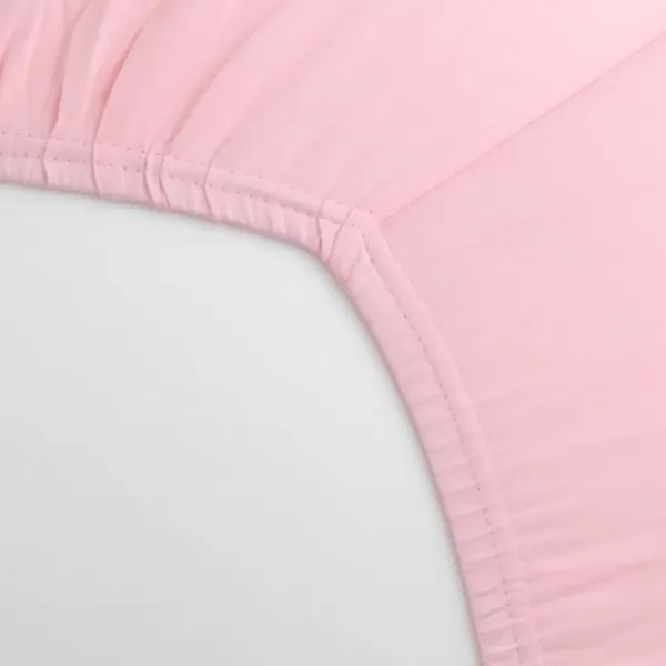 HonestBaby unisex baby 2Pack Organic Cotton Fitted Crib Sheets Wearable Blanket Bright White One SizeCrib Sheet  2pack  Light Pink