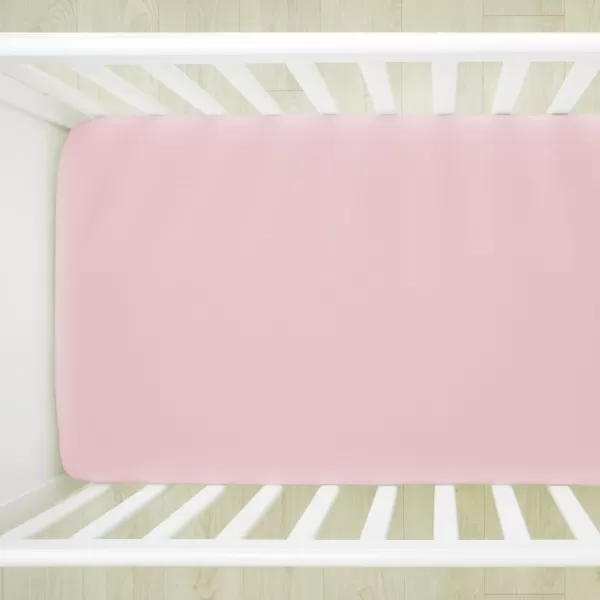 HonestBaby unisex baby 2Pack Organic Cotton Fitted Crib Sheets Wearable Blanket Bright White One SizeCrib Sheet  2pack  Light Pink