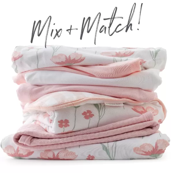 HonestBaby unisex baby 2Pack Organic Cotton Fitted Crib Sheets Wearable Blanket Bright White One SizeCrib Sheet  2pack  Light Pink