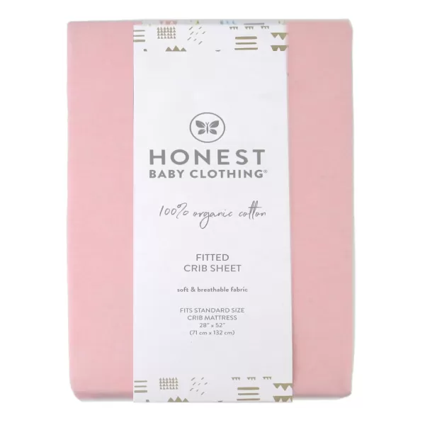 HonestBaby unisex baby 2Pack Organic Cotton Fitted Crib Sheets Wearable Blanket Bright White One SizeCrib Sheet  2pack  Light Pink