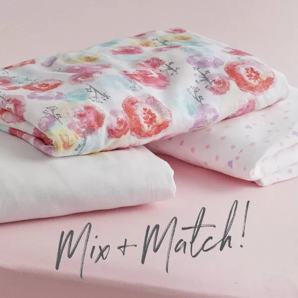 HonestBaby unisex baby 2Pack Organic Cotton Fitted Crib Sheets Wearable Blanket Bright White One SizeCrib Sheet  2pack  Love Dot