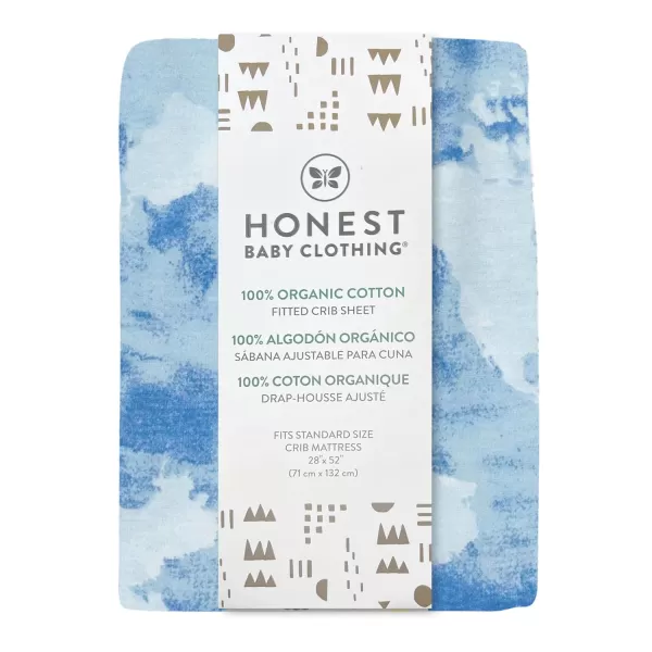 HonestBaby unisex baby 2Pack Organic Cotton Fitted Crib Sheets Wearable Blanket Bright White One SizeCrib Sheet  2pack  Watercolor World