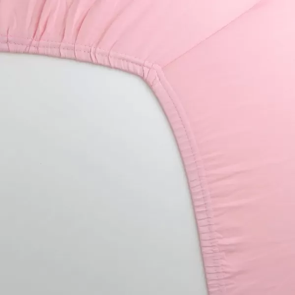 HonestBaby unisex baby 2Pack Organic Cotton Fitted Crib Sheets Wearable Blanket Bright White One SizeMini Crib Sheet  1 Pack  Pink
