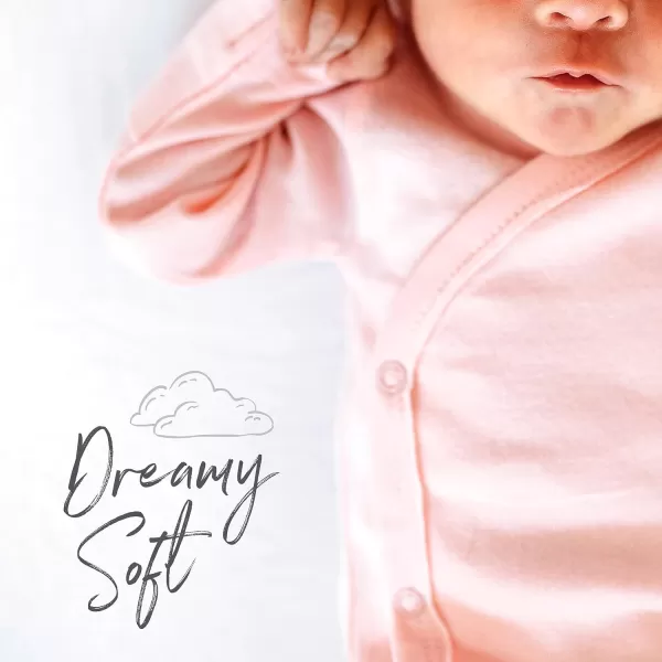 HonestBaby unisex baby 2Pack Organic Cotton Fitted Crib Sheets Wearable Blanket Bright White One SizeMini Crib Sheet  1 Pack  Pink