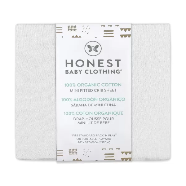 HonestBaby unisex baby 2Pack Organic Cotton Fitted Crib Sheets Wearable Blanket Bright White One SizeMini Crib Sheet  1 Pack  White