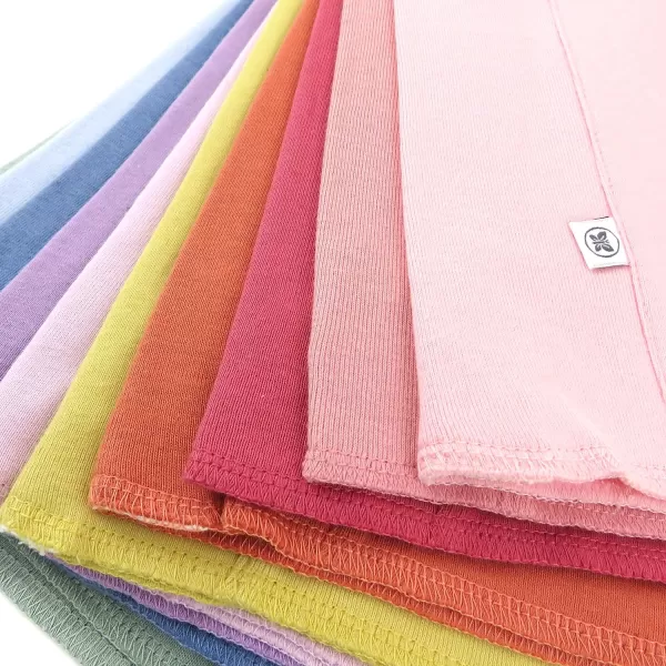 HonestBaby unisex baby 5Pack Organic Cotton Knit Burp Cloths Bandana Bright White One Size US10pack Rainbow Gems Pinks