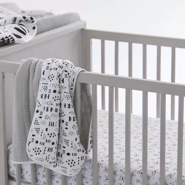 HonestBaby unisex baby Organic Cotton Changing Pad Cover and Toddler Sleepers Bright White One Size US2Piece Gray Heather