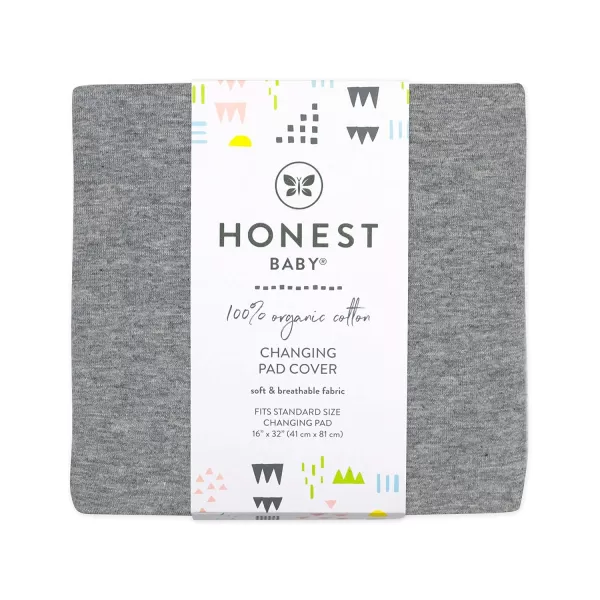 HonestBaby unisex baby Organic Cotton Changing Pad Cover and Toddler Sleepers Bright White One Size US2Piece Gray Heather